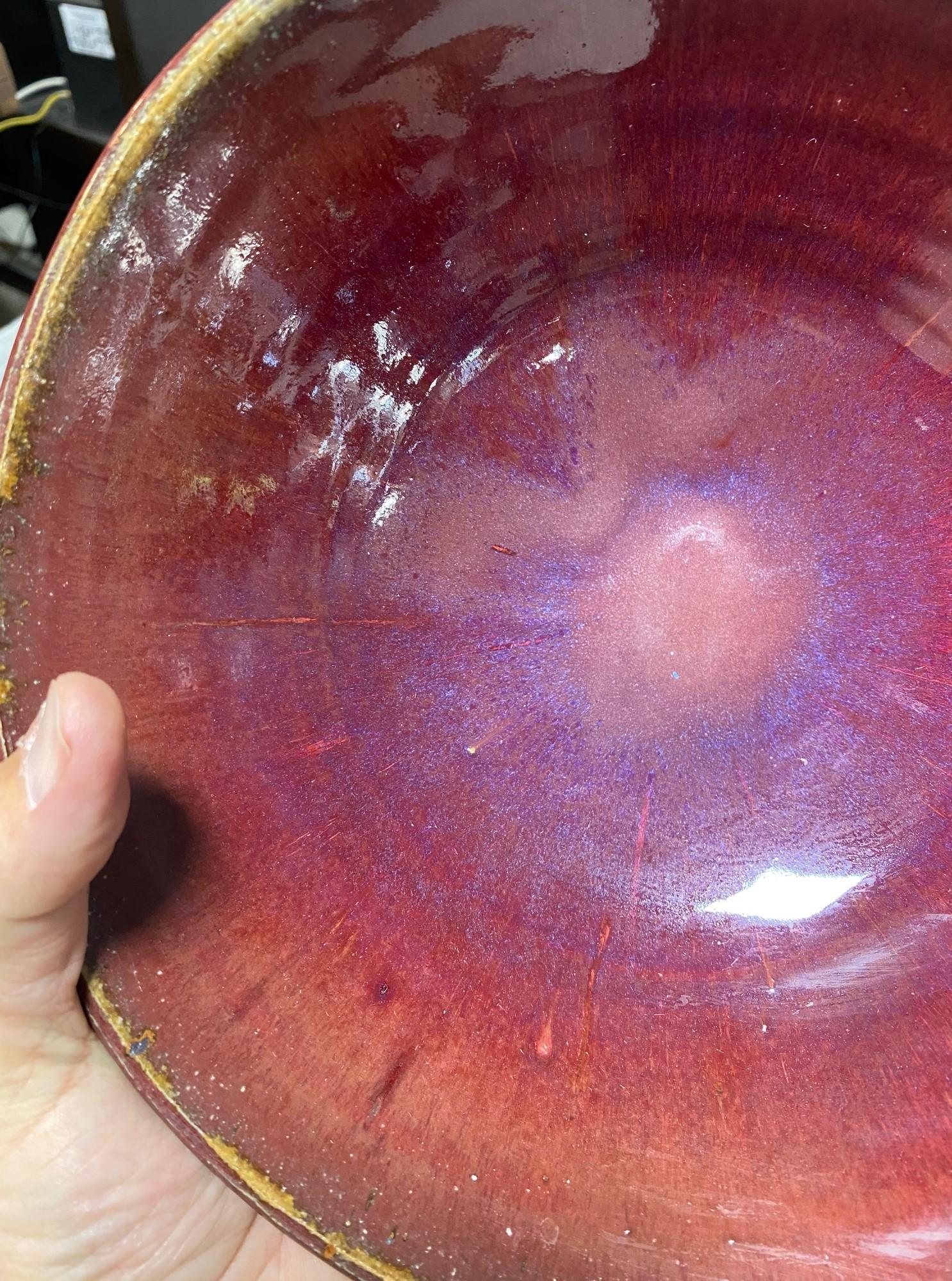 Tashiko Tazaezu Signé Mid-Century Japanese Studio Pottery Glazed Oxblood Bol en vente 8