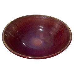 Cuenco Tashiko Tazaezu firmado Mid-Century Japanese Studio Pottery esmaltado color sangre de buey