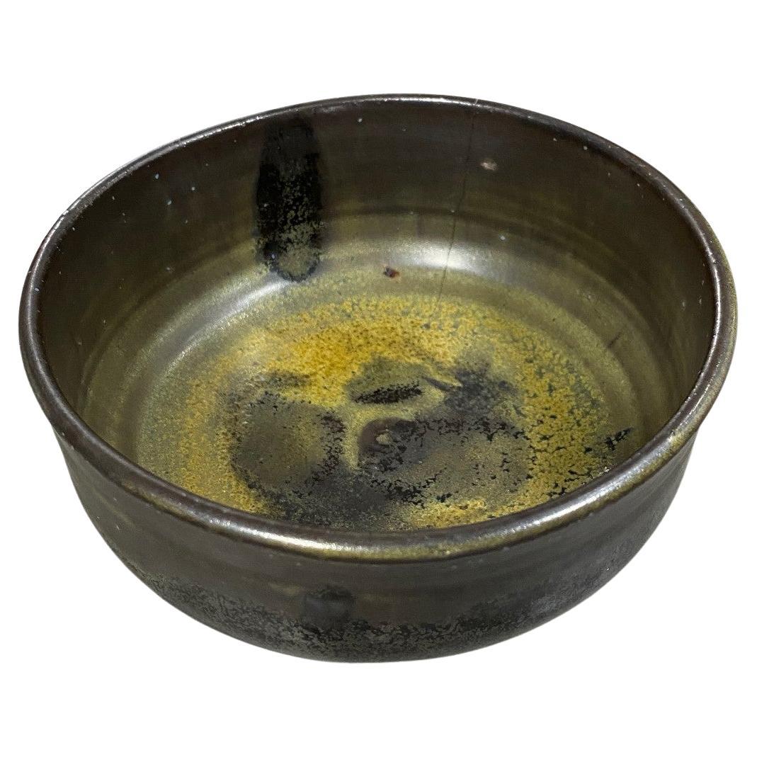 Tashiko Tazaezu Signed Mid-Century Modern Glazed Pottery Ceramic Chawan Tea Bowl