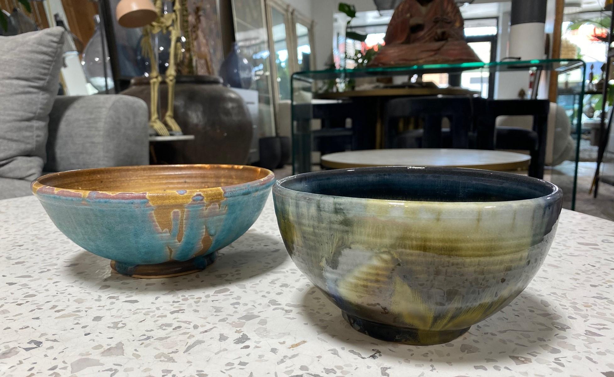 Tashiko Tazaezu Signed Mid-Century Modern Japanese Hawaiian Studio Pottery Bowl For Sale 13