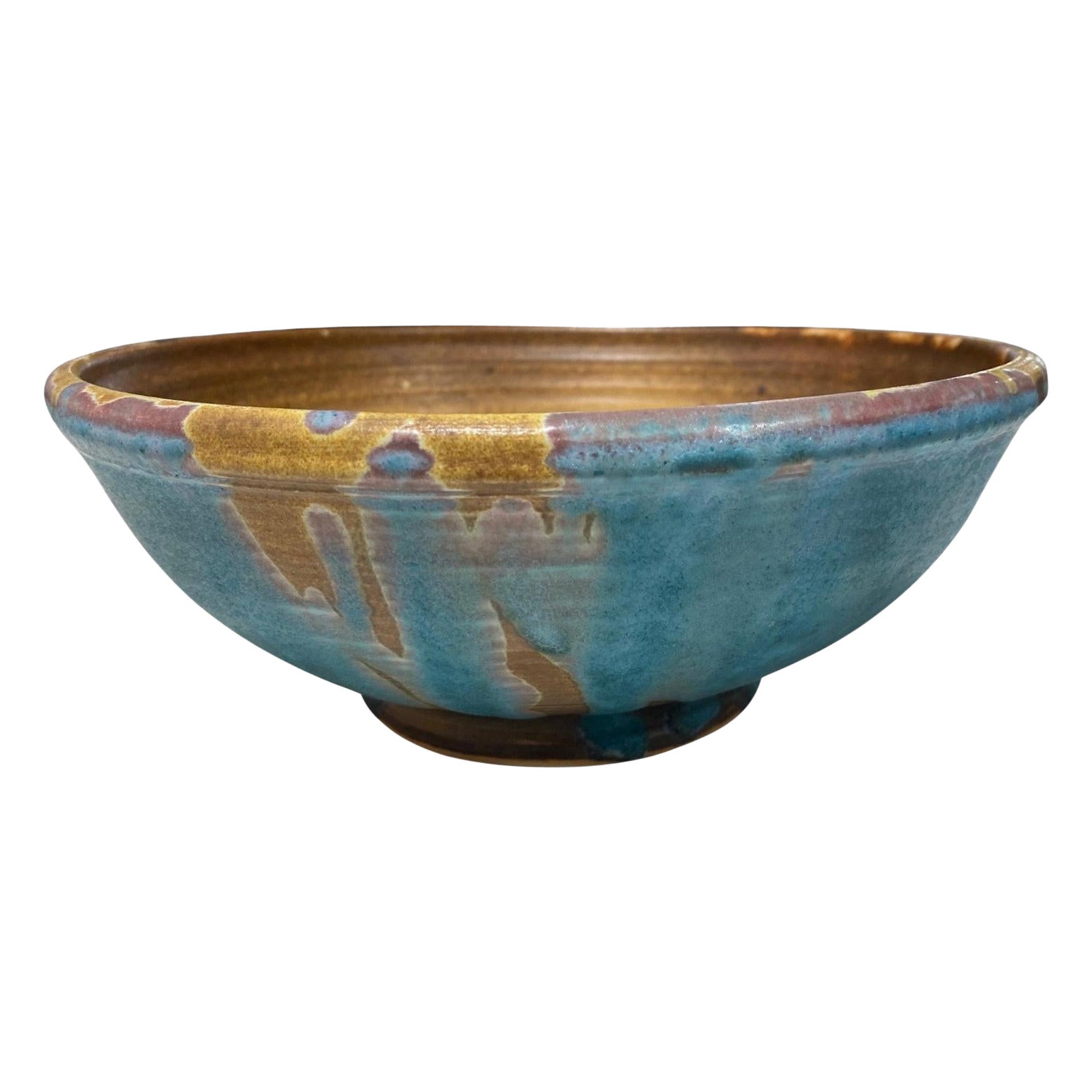 Tashiko Tazaezu Signed Mid-Century Modern Japanese Hawaiian Studio Pottery Bowl