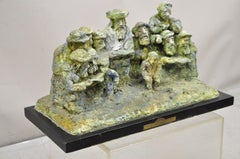 "Tashlich" di Samuel M Segal Ebraismo Scultura vintage in gesso verde brutalista