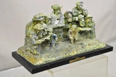 "Tashlich" by Samuel M Segal Judaism Vintage Brutalist Green Plaster Sculpture