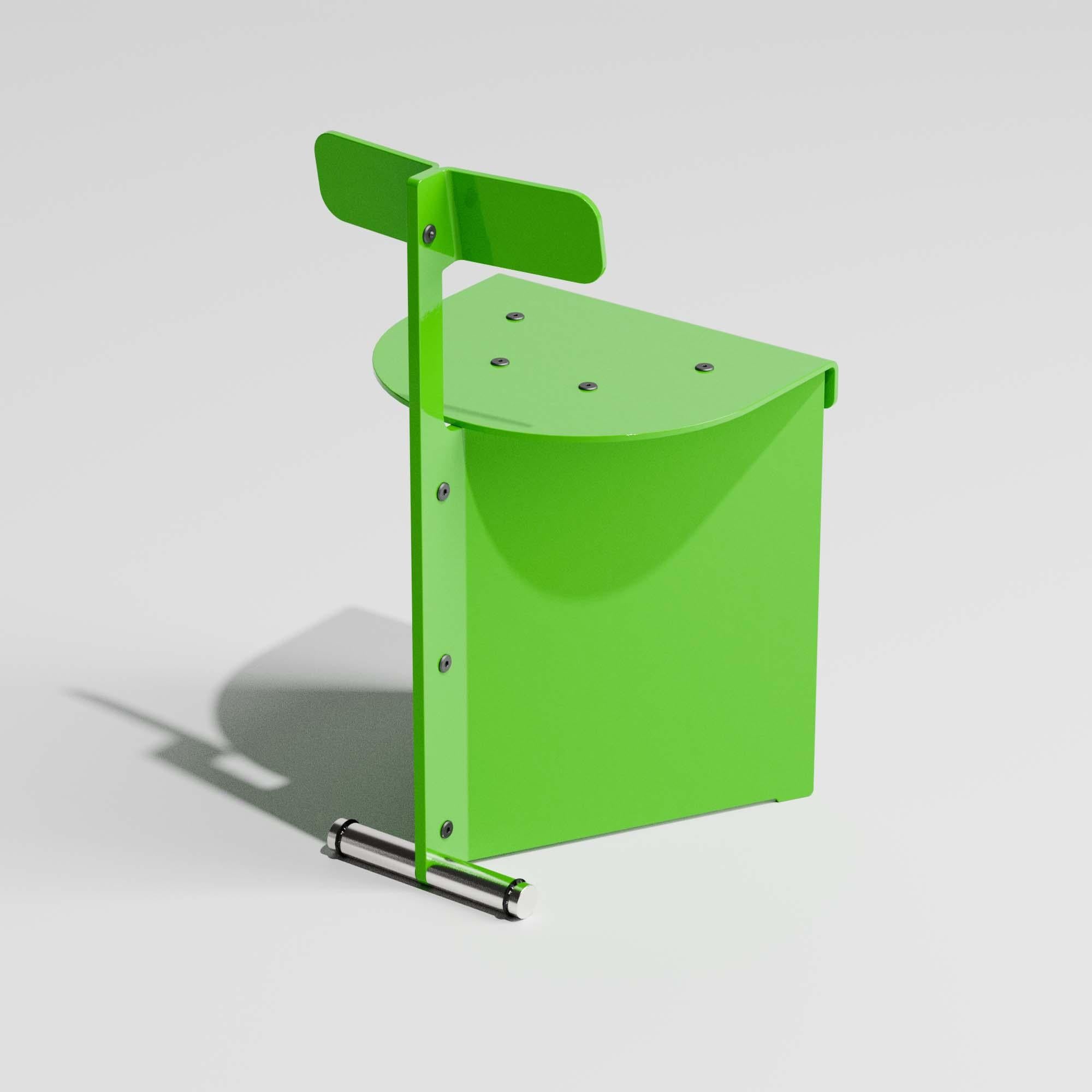 Silla de trabajo - Silla auxiliar industrial moderna de aluminio curvado Moderno en venta