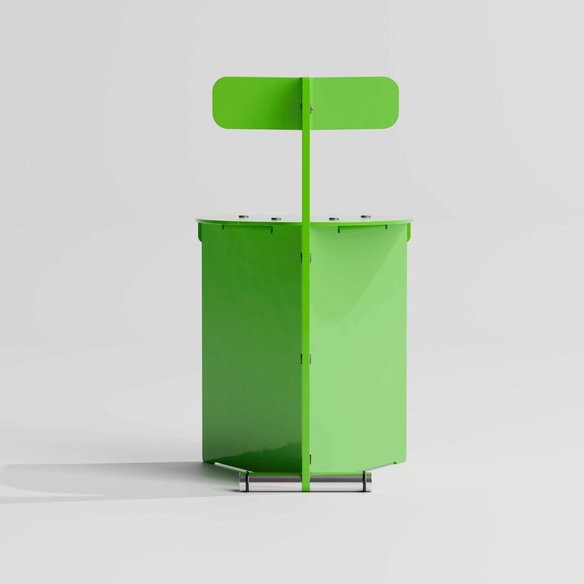 Silla de trabajo - Silla auxiliar industrial moderna de aluminio curvado Estadounidense en venta