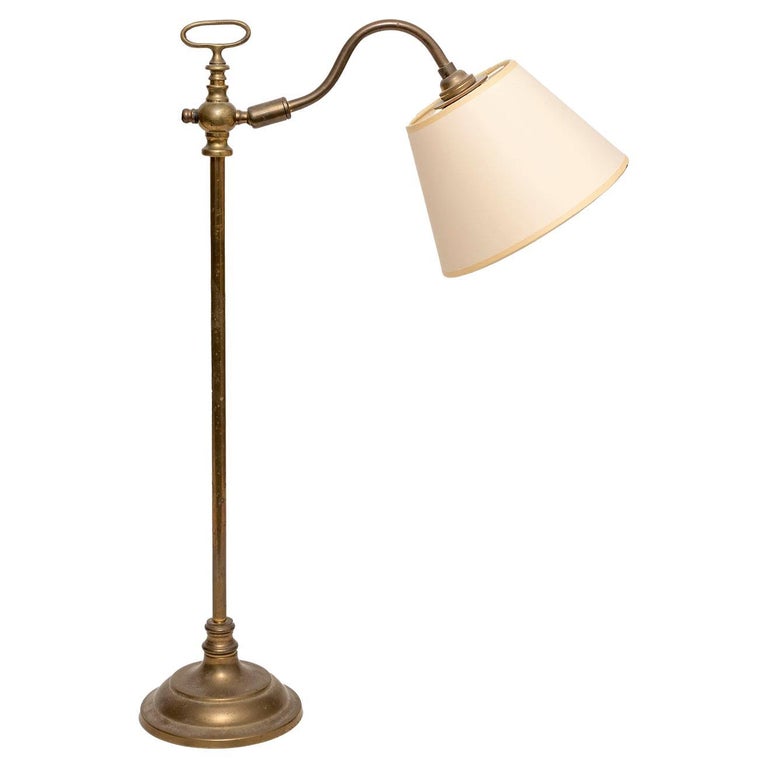 French Brass Reading Lamp, ca. 1900