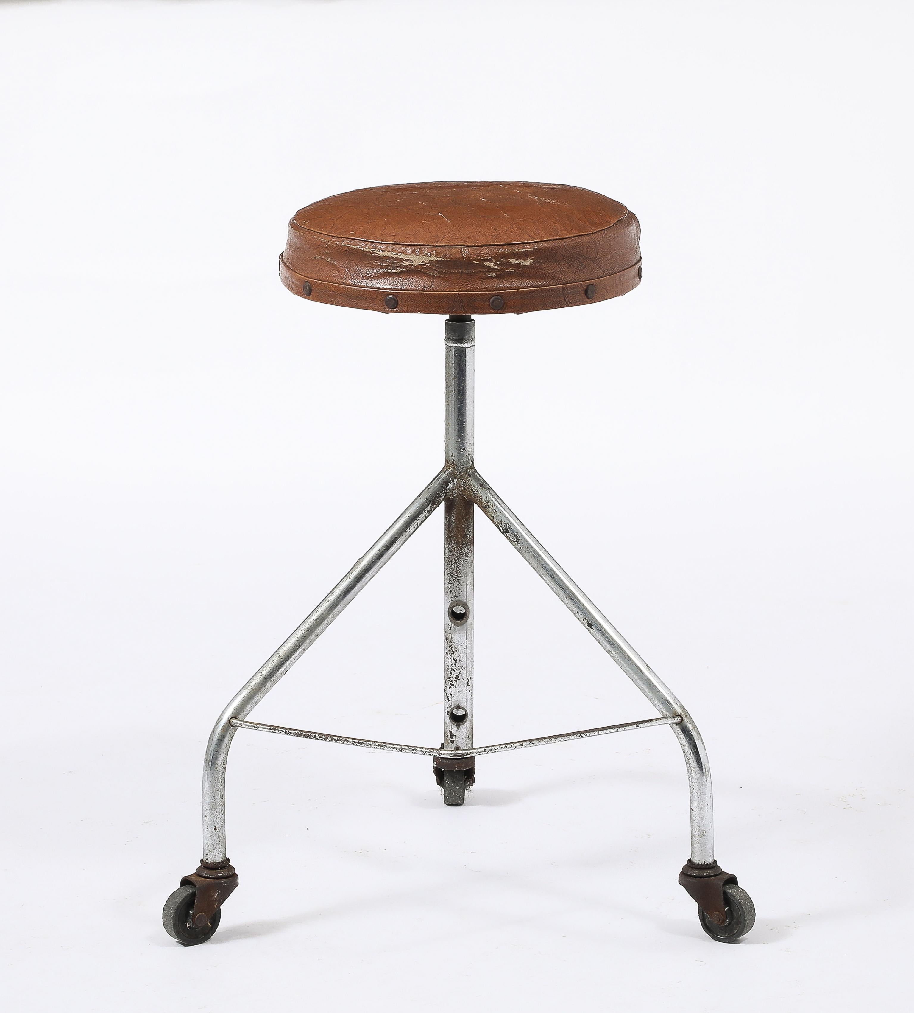 Mid-Century Modern Task Stool, USA 1940's For Sale