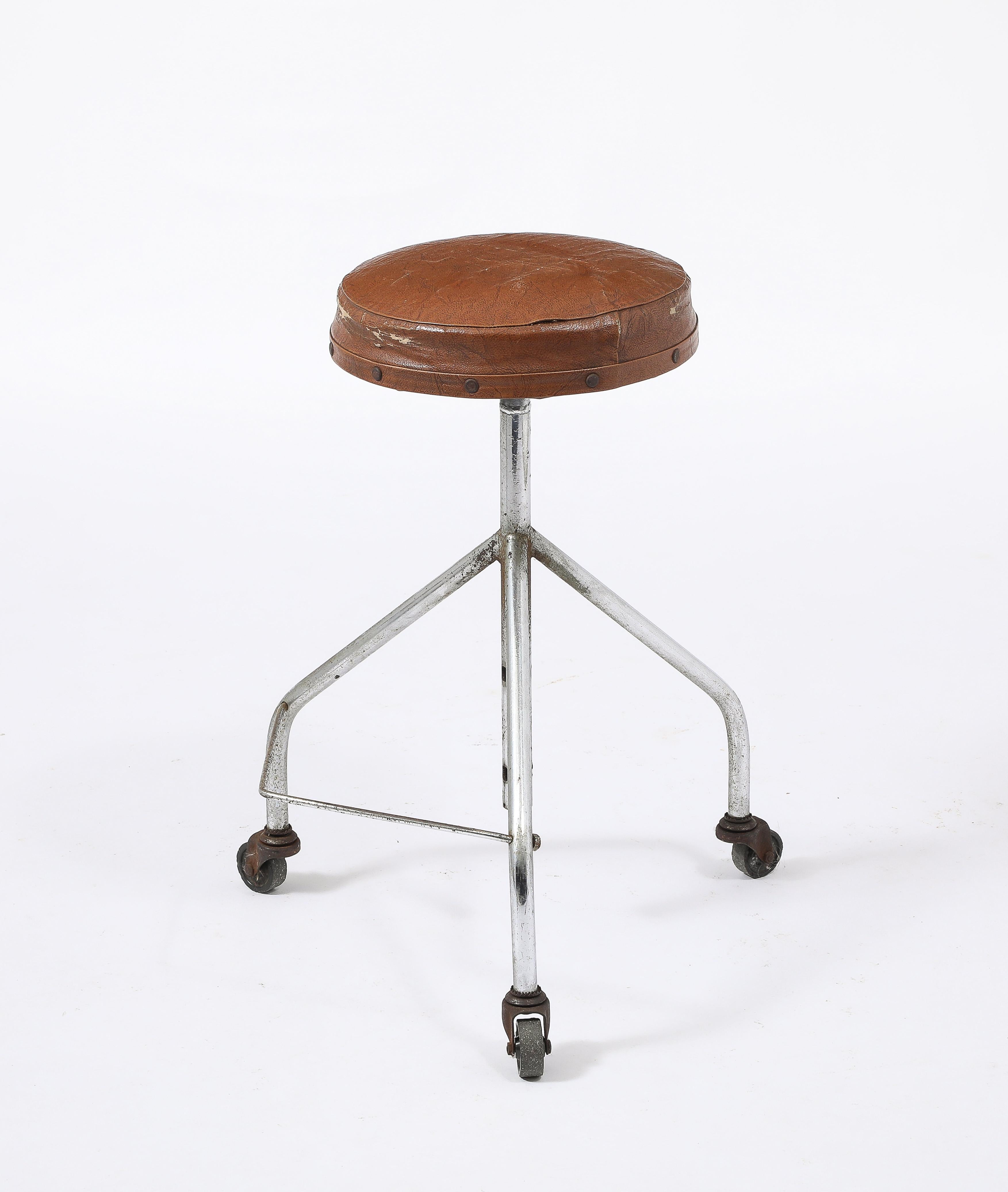 Metal Task Stool, USA 1940's For Sale