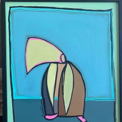 "Camel Robe" (FRAMED) Painting 16" x 14" inch by Tasneem El-Meshad