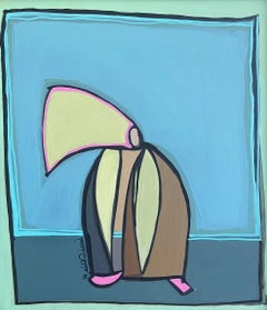 "Camel Robe" (FRAMED) Painting 16" x 14" inch by Tasneem El-Meshad