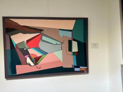 Abstraktes figuratives Gemälde „Free Spirit“ 28" x 39" Zoll von Tasneem El-Meshad