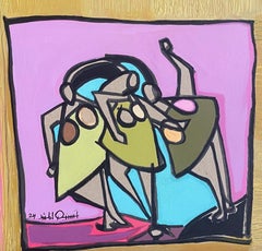"Henna Night" (FRAMED) Painting 14" x 16" inch by Tasneem El-Meshad