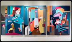 "Hide & Seek" Painting 53" x 39" inch by Tasneem El-Meshad