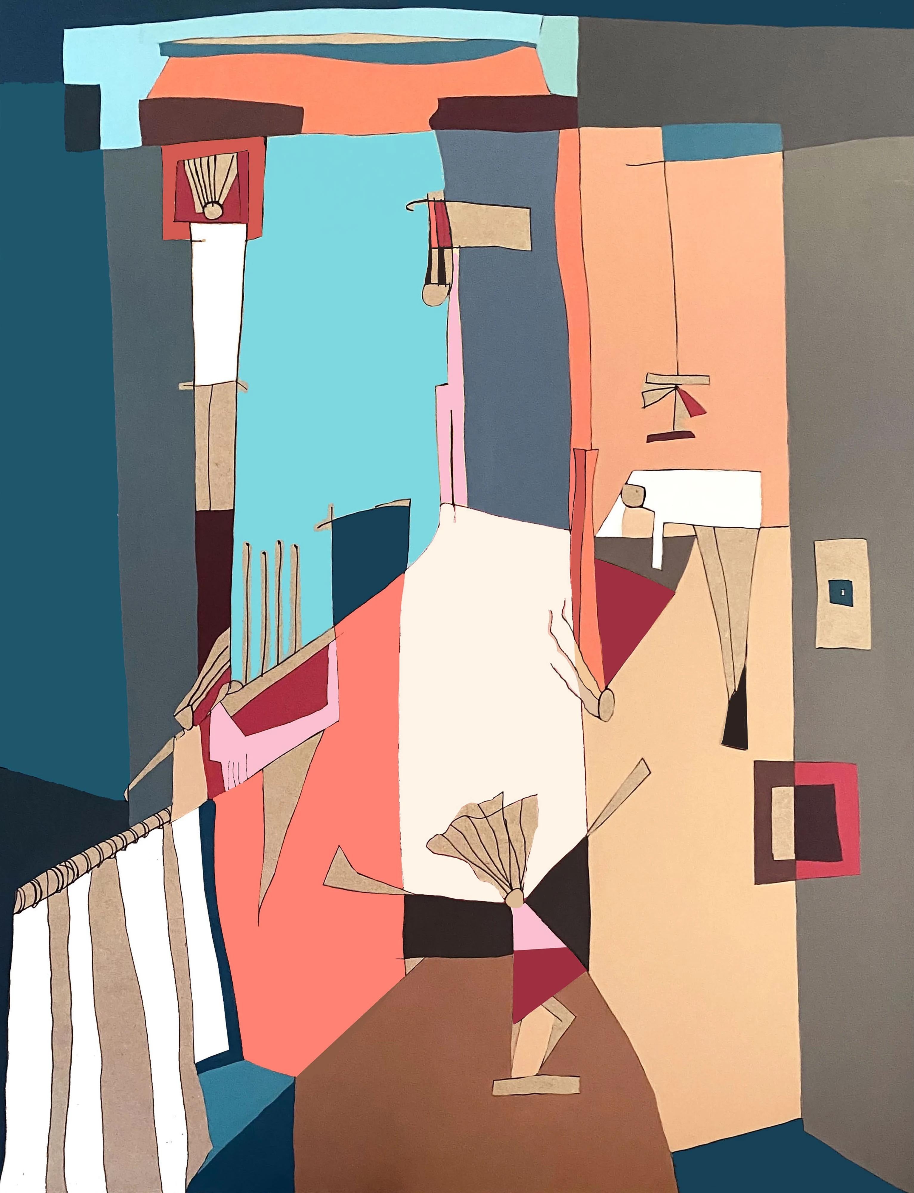 Cuadro "Escondite" 53" x 39" pulgadas por Tasneem El Meshad