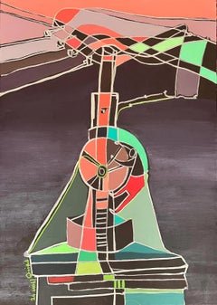 "Olas de vida" Pintura 28" x 20" pulgadas por Tasneem El-Meshad