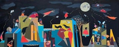 Cuadro "Cuento nocturno" 31,5" x 79" pulgadas por Tasneem El Meshad