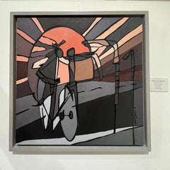 "Ride or Die" Abstract Figurative Painting 24" x 24" inch by Tasneem El-Meshad