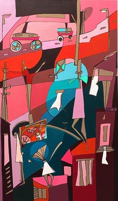 "Verano del 99" Pintura 43" x 26" pulgadas por Tasneem El Meshad