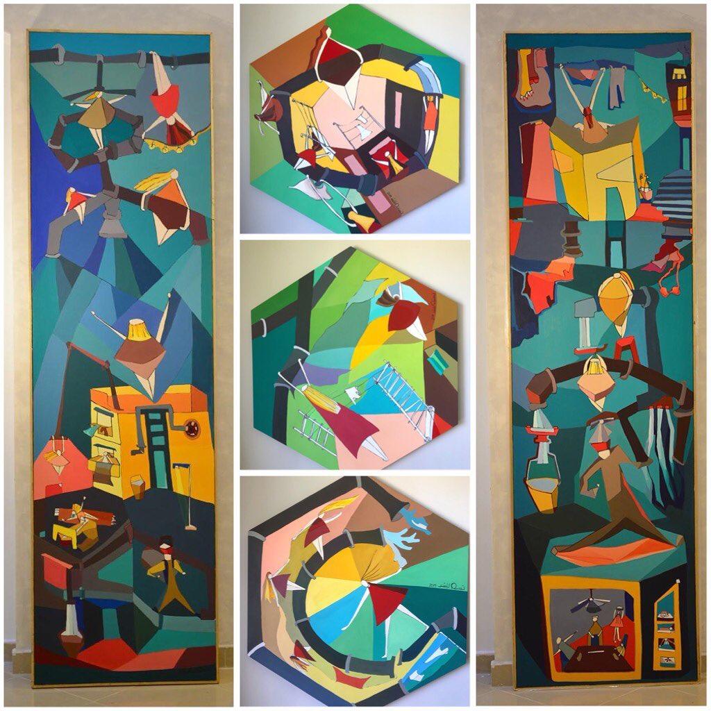 « The Loop II », peinture figurative abstraite de 39