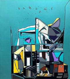 "Viaje en el tiempo" Cuadro 53" x 47" pulgadas por Tasneem El-Meshad