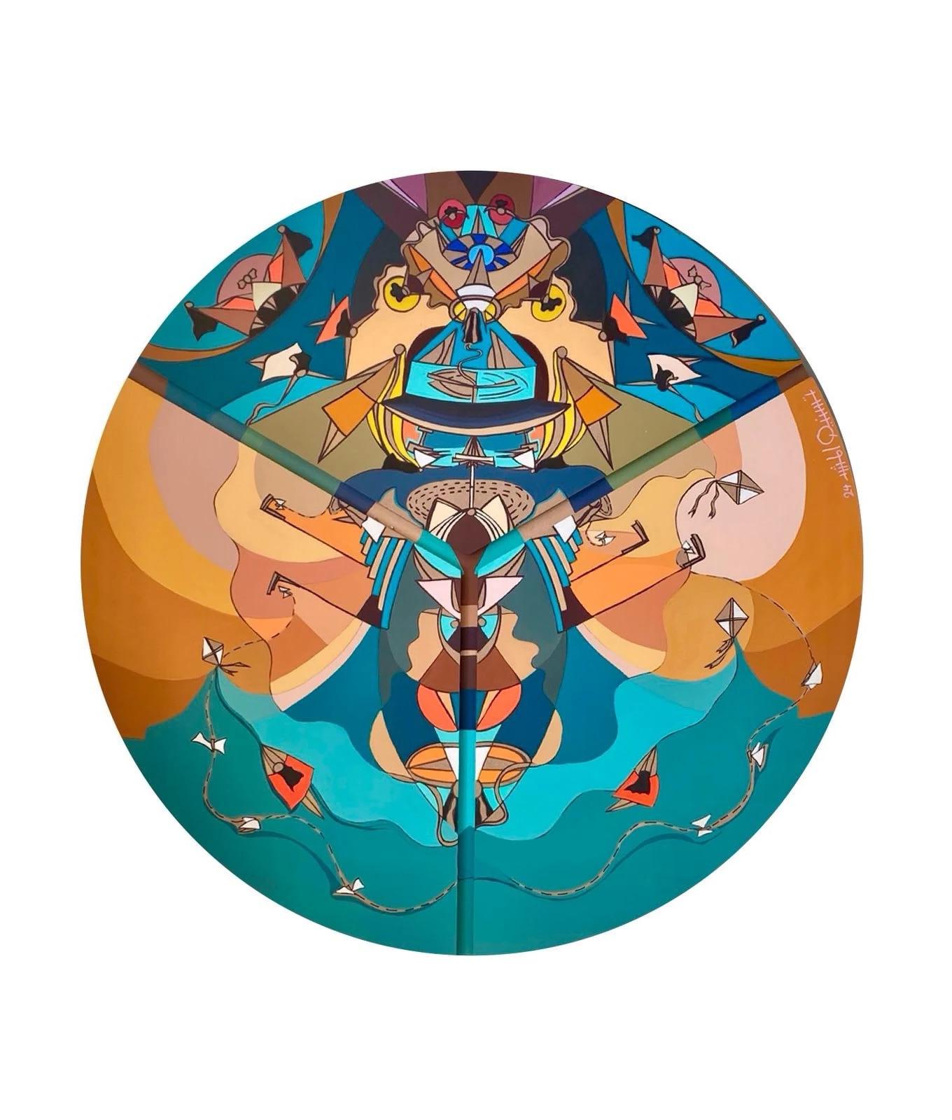 "Unleashing the Inner Child" (rotating) Painting D 43" inch by Tasneem El-Meshad