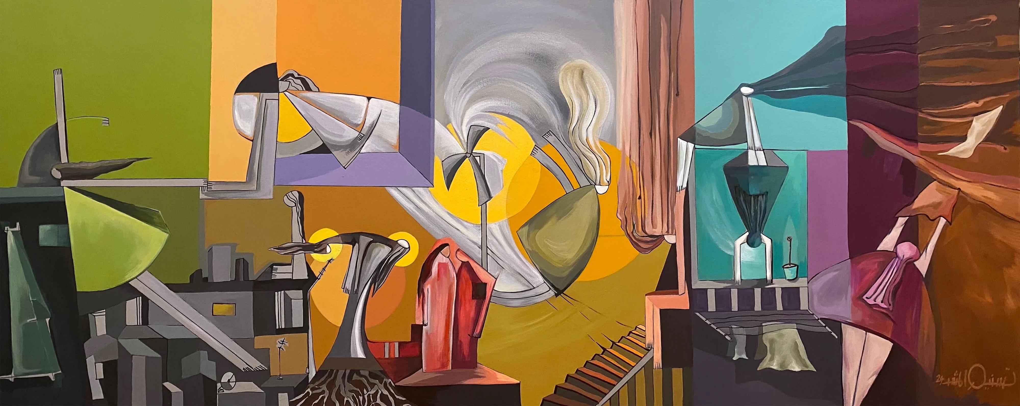 "Mulini a vento della vita" Quadro 31,5" x 79" pollici di Tasneem El Meshad