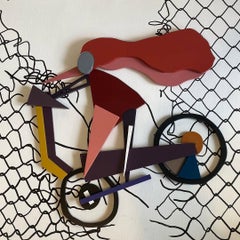 "Against All Odds" Mixed media wall Sculpture 39" x 47" in by Tasneem El-Meshad