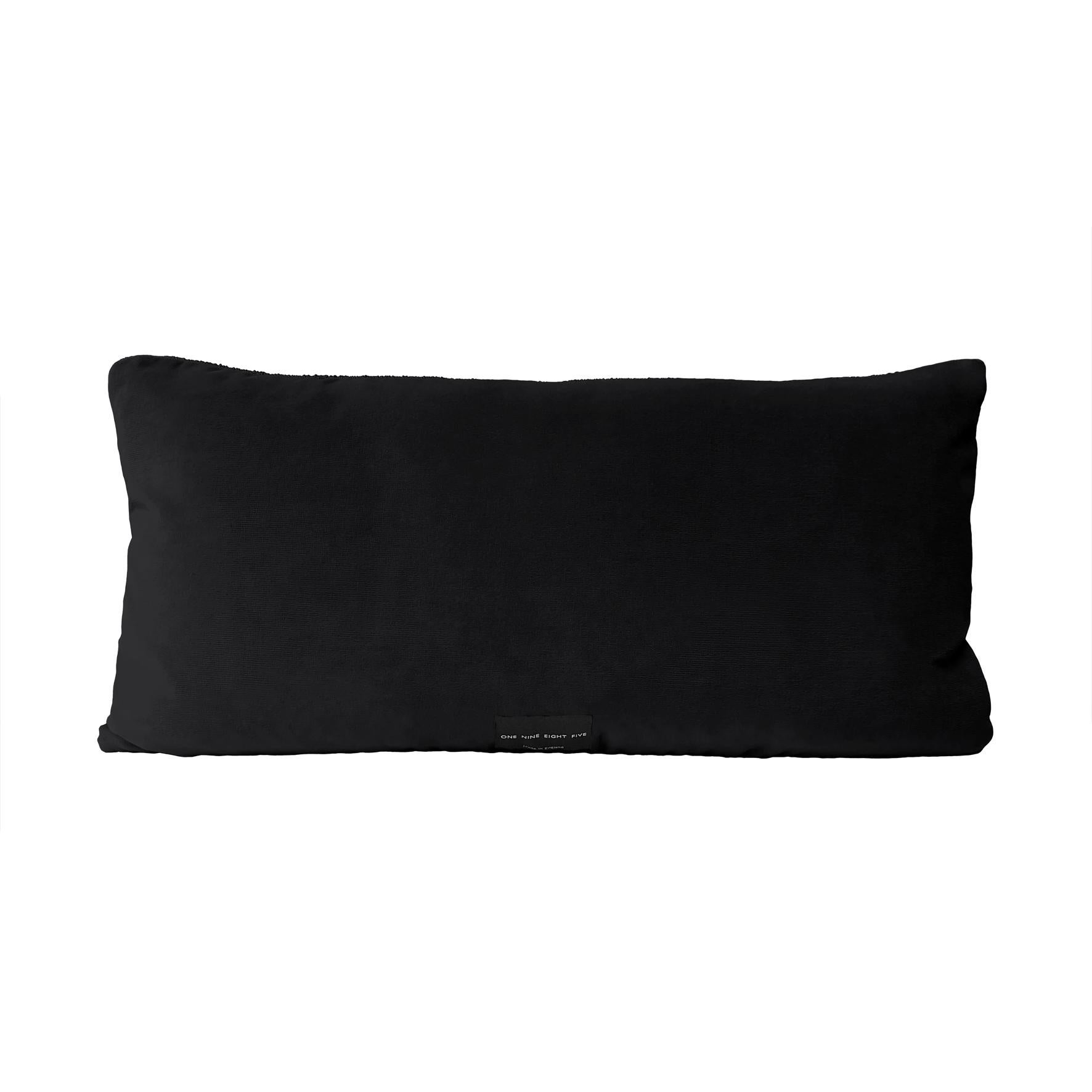 Art Deco Tassel Black Velvet Cushion Rectangle For Sale