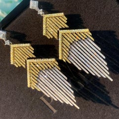Tassel Earrings 18k Gold Inlaid Diamonds