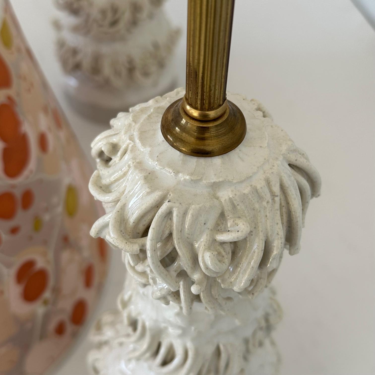 American Tassel form lamps in cream-white For Sale