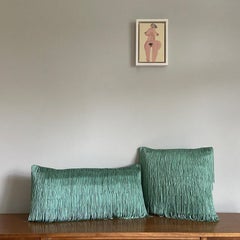 Tassel Jade Velvet Cushion Rectangle