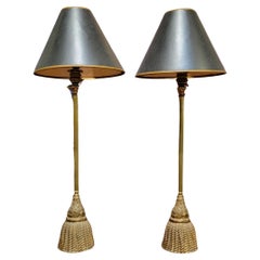 Tassel Lamps in Solid Brass. A Pair