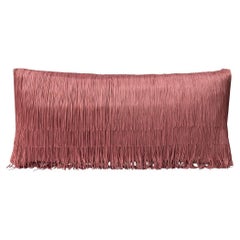 Tassel Pink Velvet Cushion Rectangle
