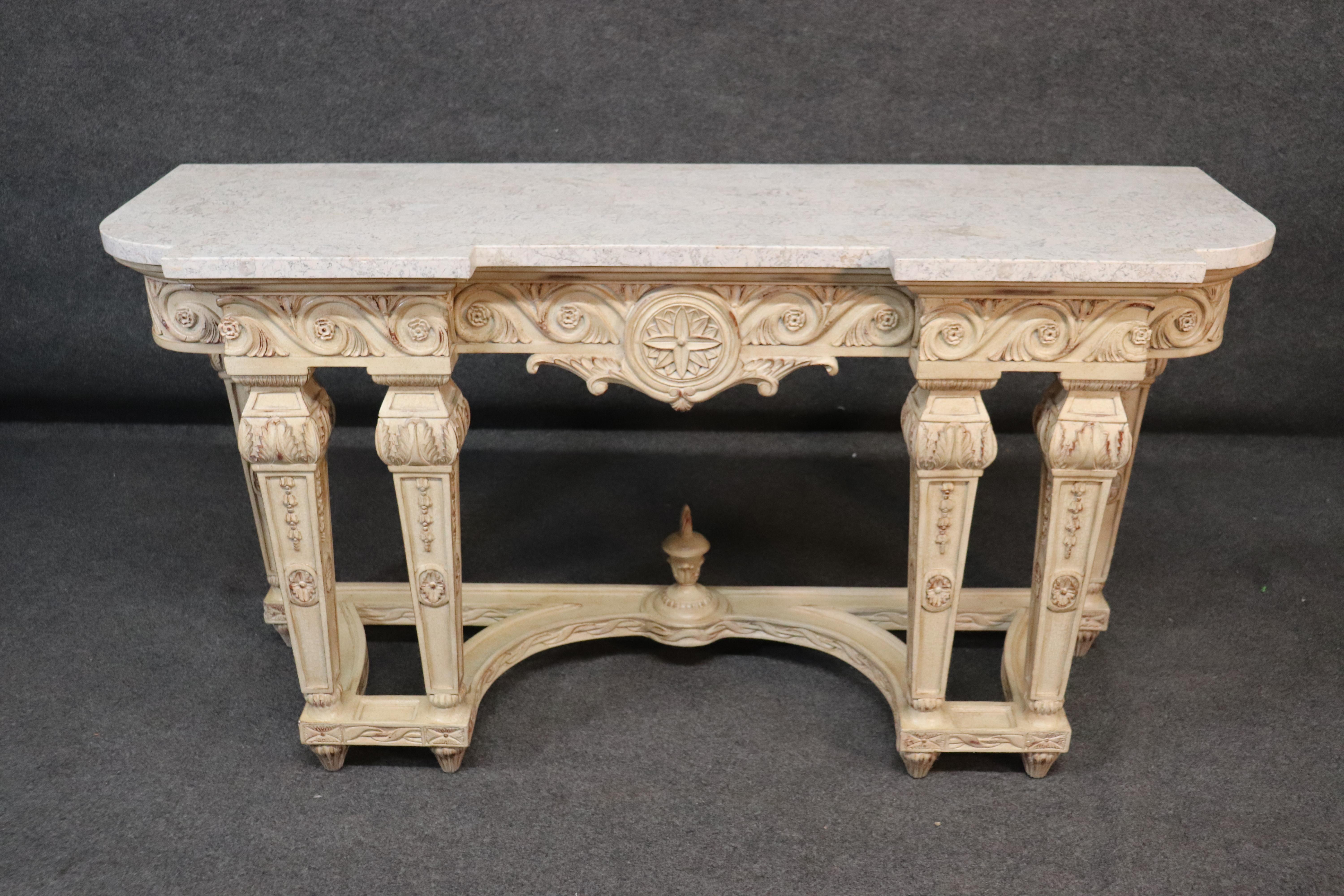 This is a beautiful French Louis XV style console with a 