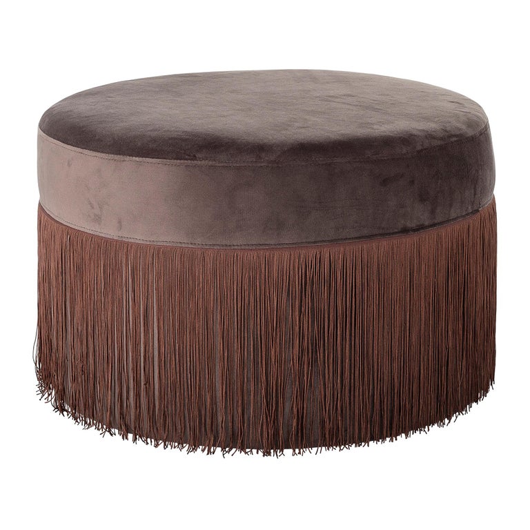 Tasseled Vintage Style Ottoman Pouf Stool at 1stDibs