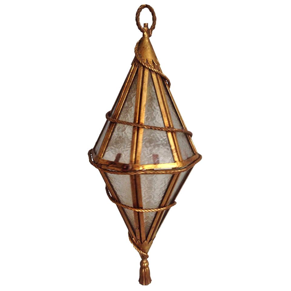 Tassled Venetian Hanging Lantern For Sale