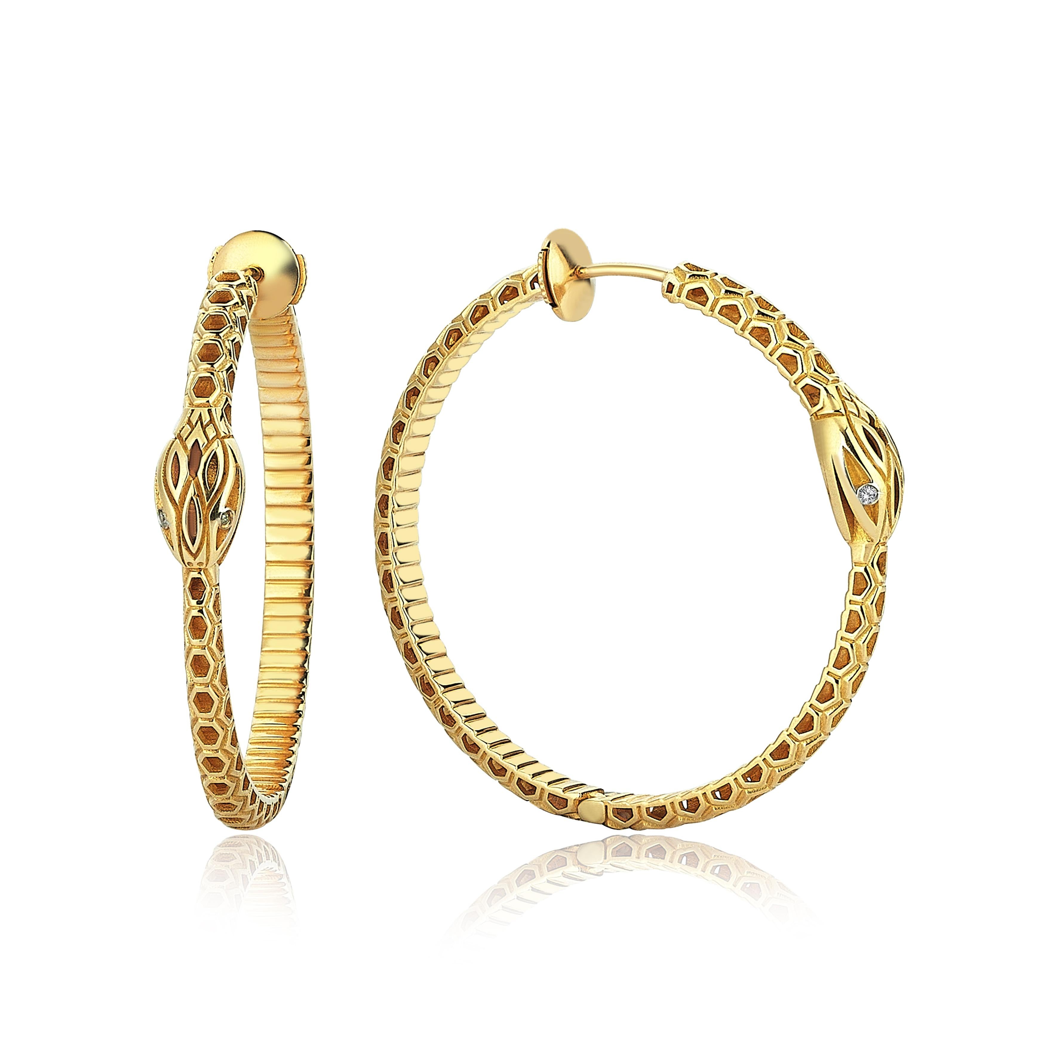 TASTE OF LIFE handcrafted gold and diamond earrings For Sale 1