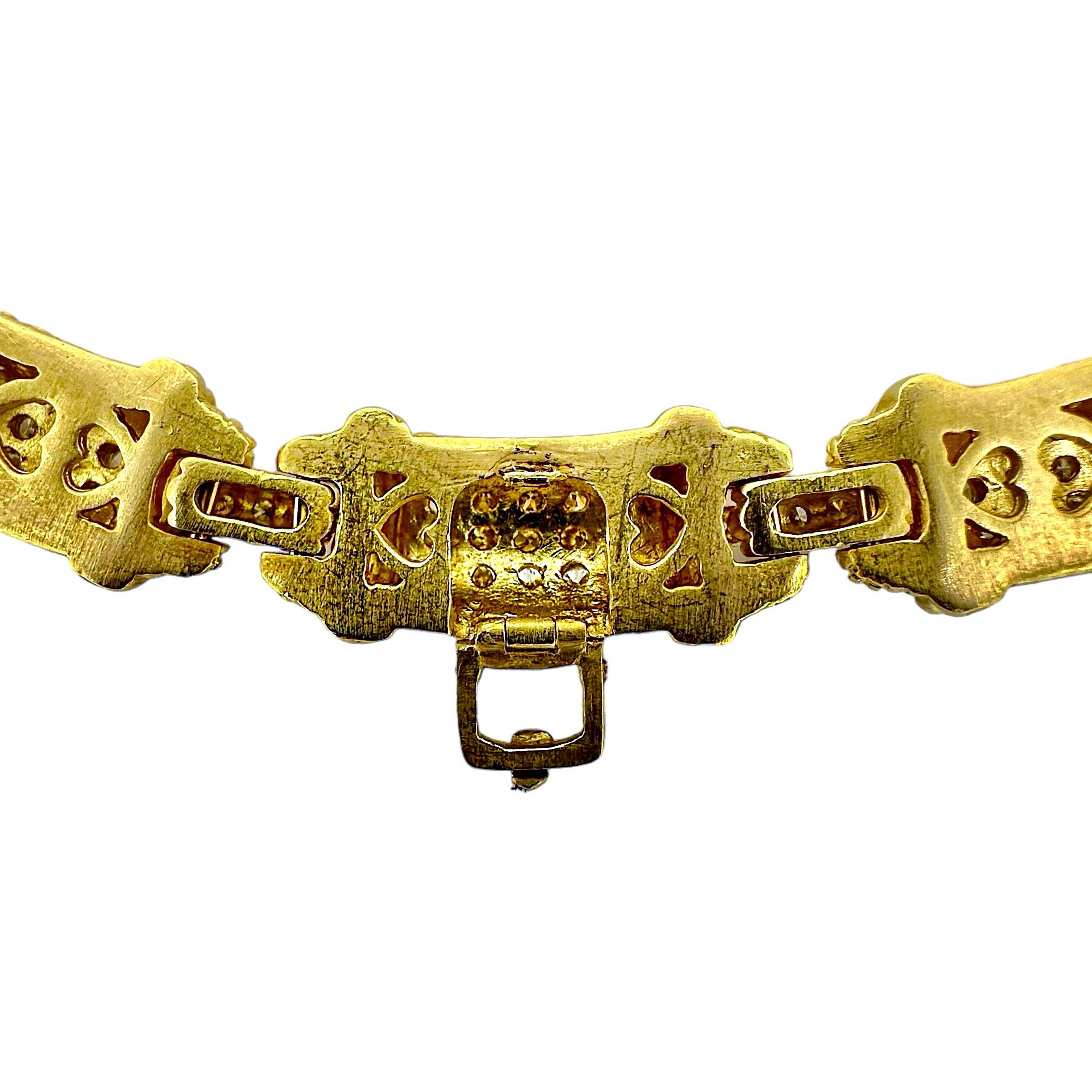 Tasteful and Elegant Judith Ripka Choker-Halskette aus 18 Karat Gelbgold und Diamanten im Zustand „Gut“ in Palm Beach, FL