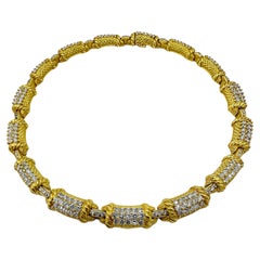 Tasteful and Elegant Judith Ripka Choker-Halskette aus 18 Karat Gelbgold und Diamanten