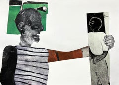 Te tengo, acrílico, collage amistad, útil, mano, abstracción figurativa