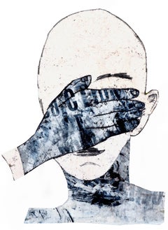 See no evil, mono, impresión collage política vergüenza, mano, abstracción figurativa