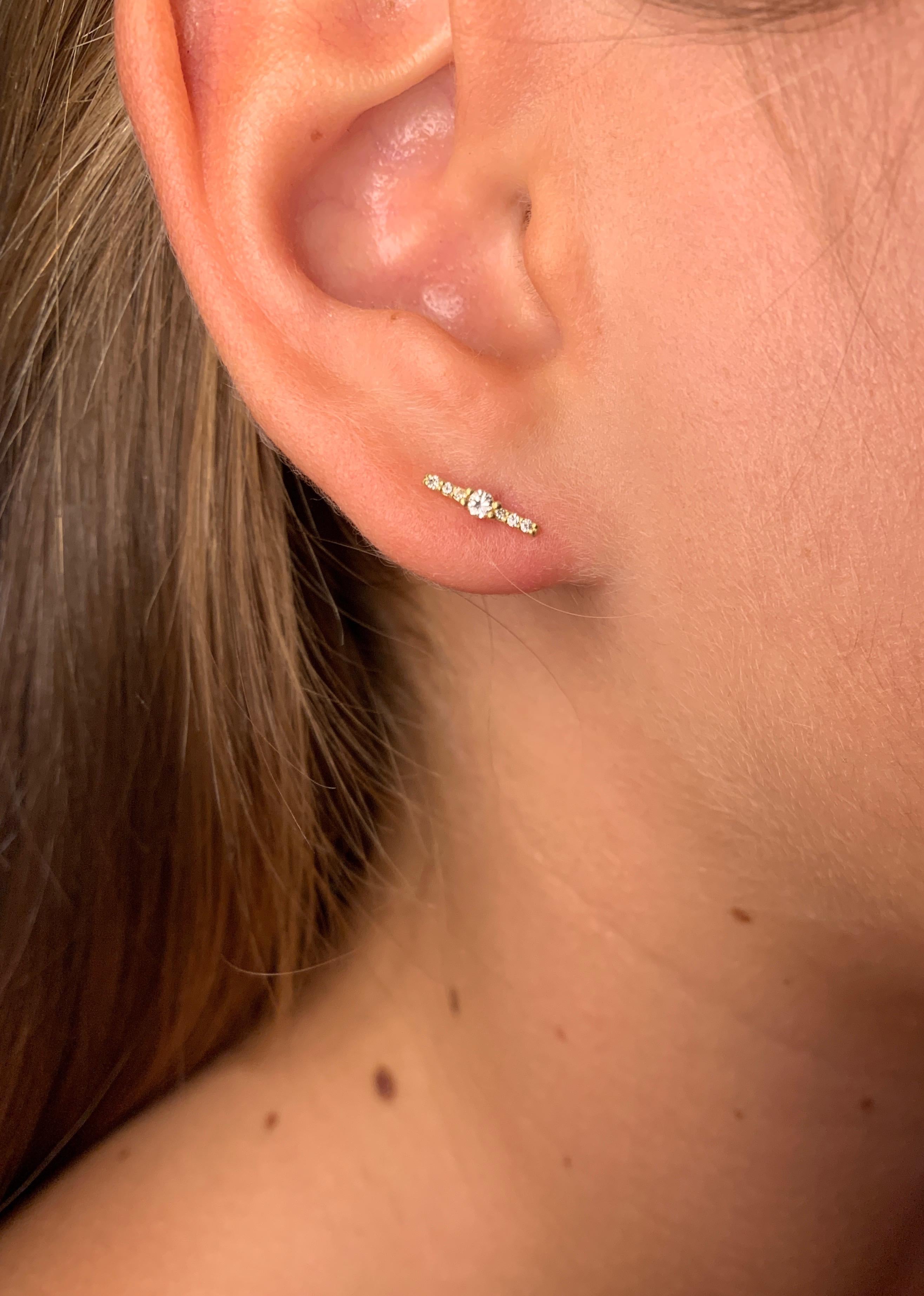 18k Yellow Gold Diamond Earring
Diamond weight .12ct
Approximately 3/8”