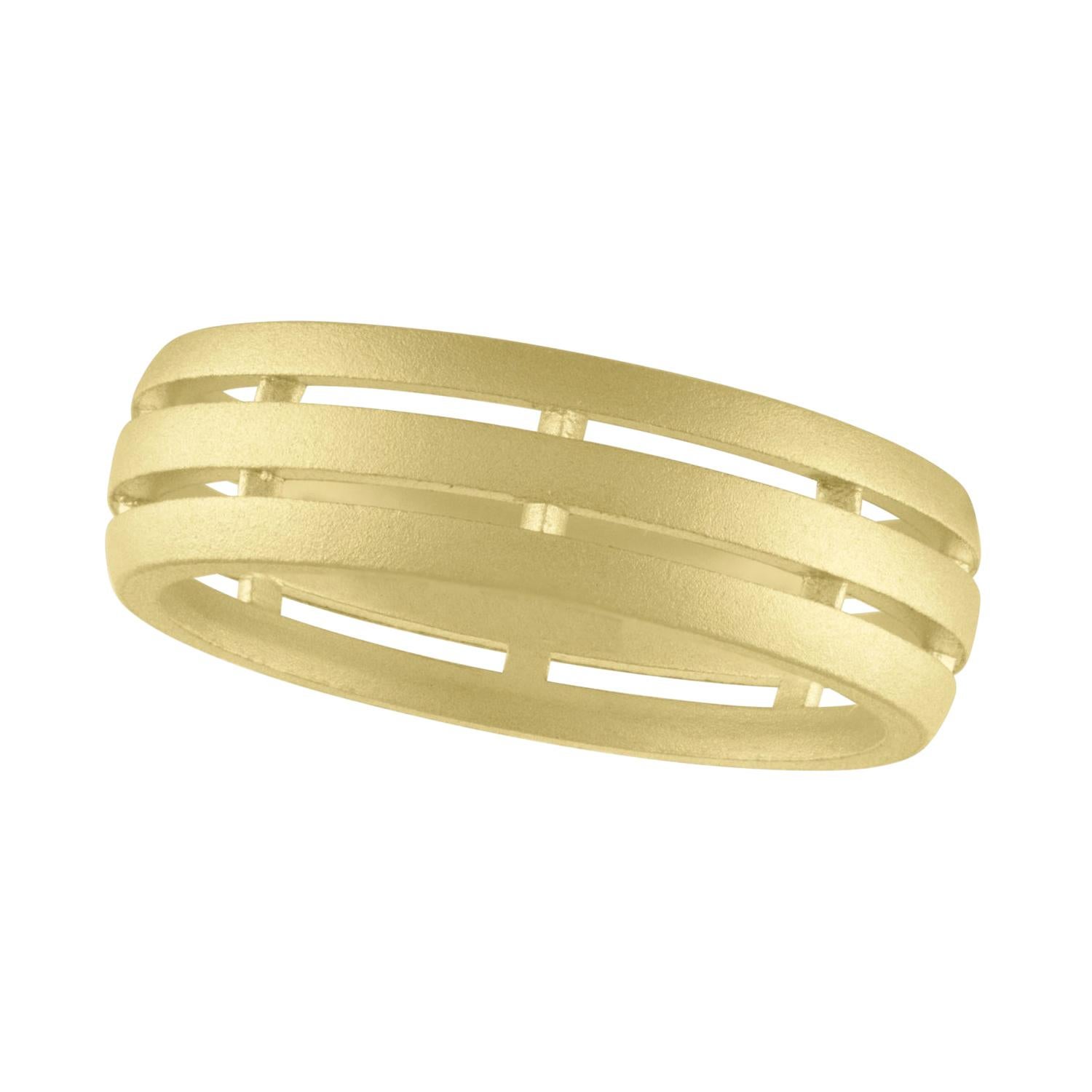 TATE Fence Band 18 Karat Green Gold Ring For Sale