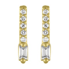 TATE Flare 18 Karat Yellow Gold Earring .11 Carat Diamond Stud