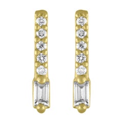 TATE Flare 18 Karat Yellow Gold Earring .11 Carat Diamond Stud