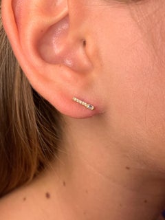 TATE Flare 18 Karat Yellow Gold Earring .11 Carat Diamond Stud