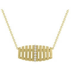 TATE Golden Diamond Barrel 18 Karat Yellow Matte Gold Necklace Chain