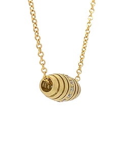 TATE Golden Petite Diamond Barrel 18 Karat Yellow Matte Gold Necklace Chain