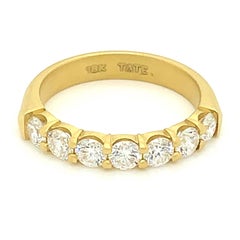 TATE Half Around Forever 18K Yellow Matte Gold Band 7-Stone .97ct Diamond Ring