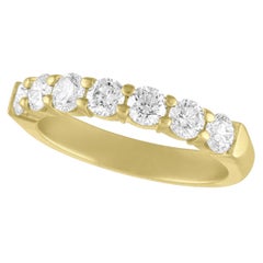 TATE Half Around Forever 18K Yellow Matte Gold Band 7-Stone .97ct Diamond Ring